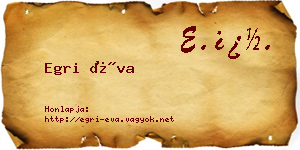 Egri Éva névjegykártya